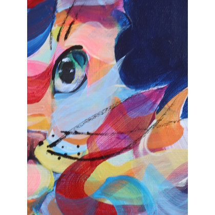 Paweł Dąbrowski - obrazy akryl - Kot z Kolorowych Snów foto #1