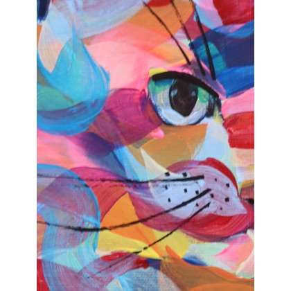 Paweł Dąbrowski - obrazy akryl - Kot z Kolorowych Snów foto #2