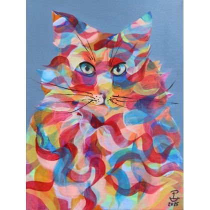 Tęczowy opiekun domu, Paweł Dąbrowski, obrazy akryl