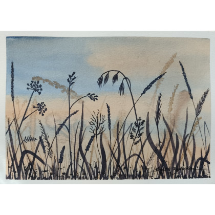 Beata Rudecka - obrazy akwarela - Akwarela Akwarelka Obraz pt: Łąka 1 foto #2