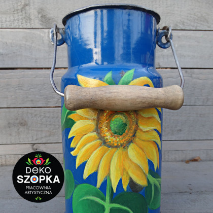 POWÓJ i SŁONECZNIK - oryginalne, ręczne malarstwo artystyczne na kance, Anna Joanna Zborowska, upcycling design