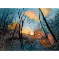 Szepty zmierzchu, Akwarela A3