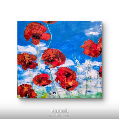 Ewa Mościszko - obrazy akryl - Maki blue foto #2