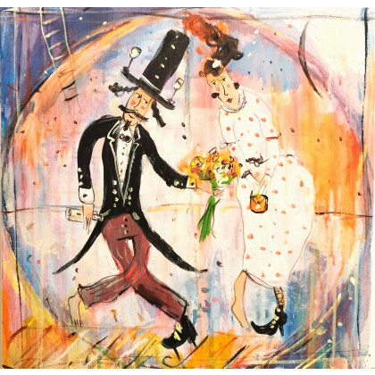 Zakochani ..., Dariusz Grajek, olej + akryl