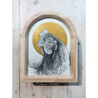 MATKA KURKA OD PODWÓRKA RYSUNEK W RAMCE