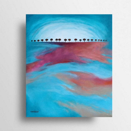 Drzewa -obraz akrylowy 60/50 cm, Paulina Lebida, obrazy akryl