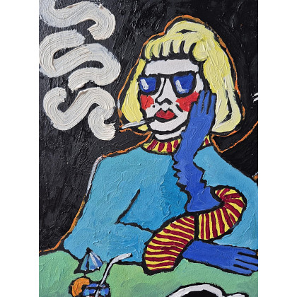 Marlena Kuć - obrazy olejne - przy zielonym stole foto #2