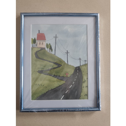 Beata Rudecka - obrazy akwarela - Akwarela Akwarelka Obraz pt: Droga - w oprawie foto #3