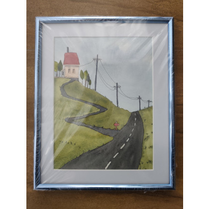 Beata Rudecka - obrazy akwarela - Akwarela Akwarelka Obraz pt: Droga - w oprawie foto #4