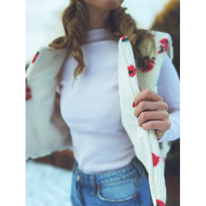 Marta Hajduk-Pawlica - bolerka,bezrękawniki - Flower Sheep - polarowa kamizelka z bawełnianą podszewką foto #6