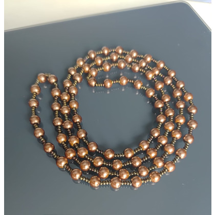 unikatart - korale,naszyjniki - Naszyjnik Długi Sznur Małych Pereł foto #2