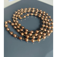 Naszyjnik Długi Sznur Małych Pereł