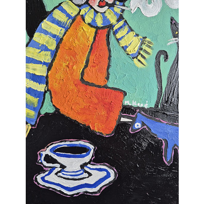 Marlena Kuć - obrazy olejne - Śniło mi się, że siedziałam z kotami foto #2