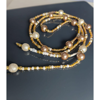 Naszyjnik Perły Szklane Długie, unikatart, korale,naszyjniki