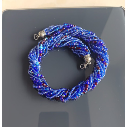 unikatart - korale,naszyjniki - Naszyjnik Krótki Koraliki Niebieskie Mix foto #1