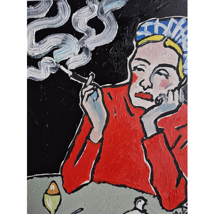 Marlena Kuć - obrazy olejne - myśli unoszą się wolniej niż dym foto #3