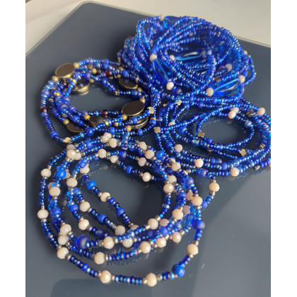 unikatart - korale,naszyjniki - Naszyjnik Kaskadowy Długi Szafirowy Hematyt foto #2