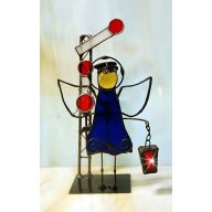 Aniołek witrażowy kolejarz