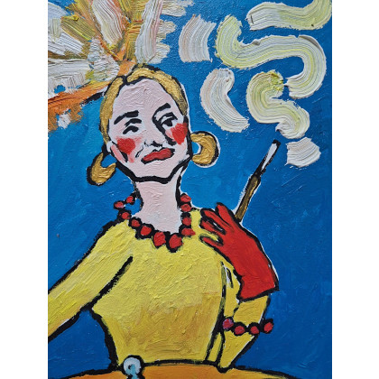 Marlena Kuć - obrazy olejne - Pióra nad głową, cisza na stole foto #1