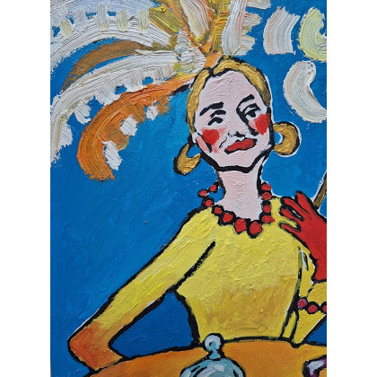 Marlena Kuć - obrazy olejne - Pióra nad głową, cisza na stole foto #3