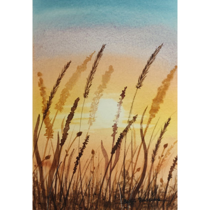 Beata Rudecka - obrazy akwarela - Akwarela Akwarelka Obraz pt. Łąka 3 foto #1