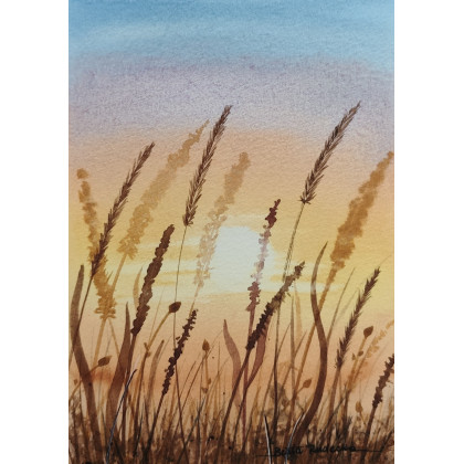 Beata Rudecka - obrazy akwarela - Akwarela Akwarelka Obraz pt. Łąka 3 foto #2