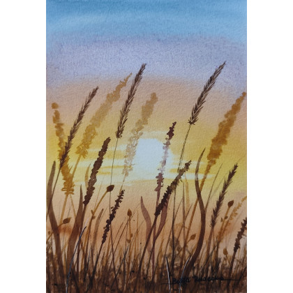 Beata Rudecka - obrazy akwarela - Akwarela Akwarelka Obraz pt. Łąka 3 foto #3