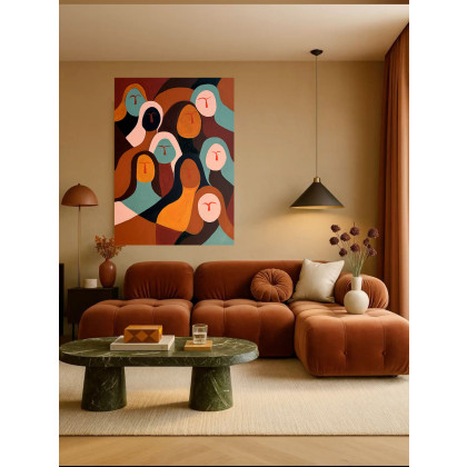 Setki twarzy, tysiące miraży, Akryl 50x70, Katarzyna Stanisławek, obrazy akryl