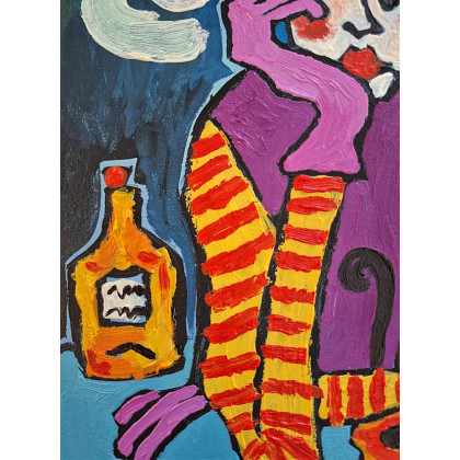 Marlena Kuć - obrazy olejne - noc siedzi przy stole foto #4