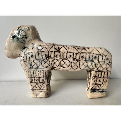Ceramiczny zwierzo-baran, Krystyna Nowak, rzeźby