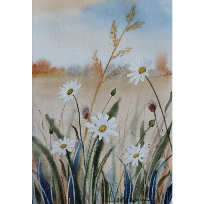 Beata Rudecka - obrazy akwarela - Akwarela Akwarelka Obraz pt. Łąka 4 foto #3