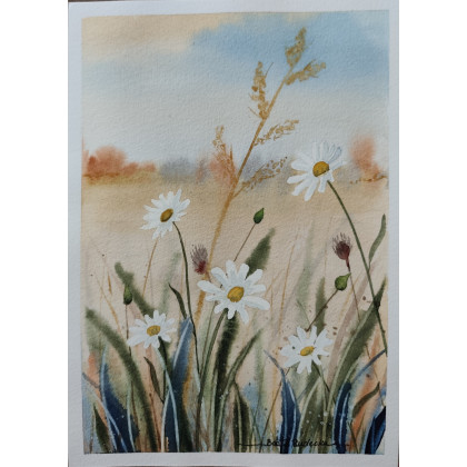 Beata Rudecka - obrazy akwarela - Akwarela Akwarelka Obraz pt. Łąka 4 foto #4