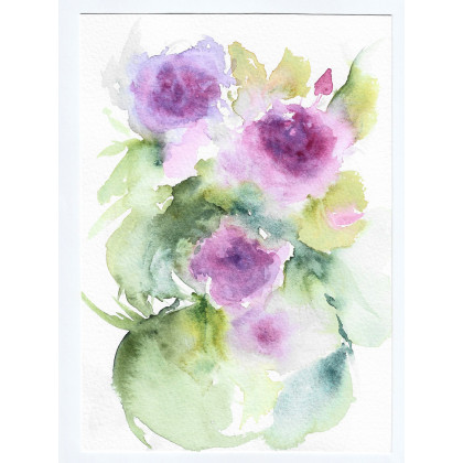 Bukiet -  obraz akwarelowy, Magdalena Malik, obrazy akwarela