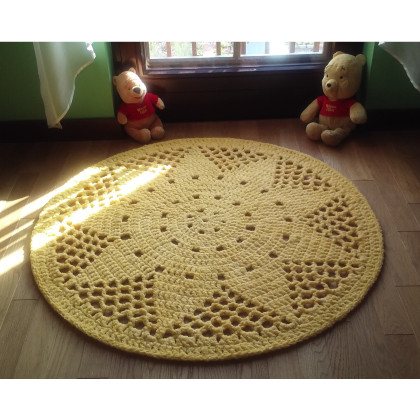 Dywan Słoneczko, sznurek bawełniany, Danuta Zgoł, na podłogę