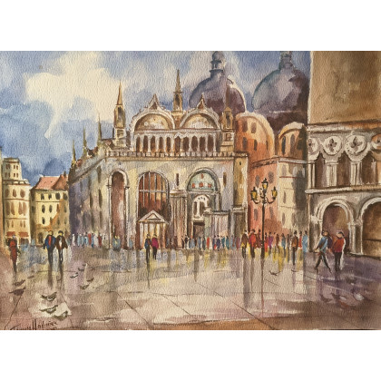 WENECJA, Tomasz Woźniak, obrazy akwarela