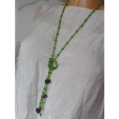 unikatart - korale,naszyjniki - Naszyjnik Fioletowy Z Koralików foto #3