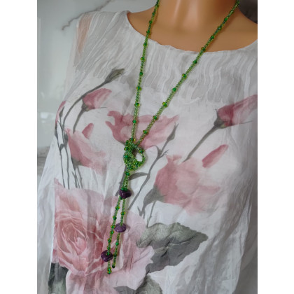 unikatart - korale,naszyjniki - Naszyjnik Fioletowy Z Koralików foto #4