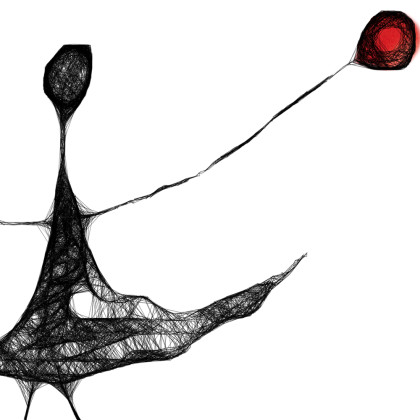 Maja Gajewska - grafika tech. mieszana - Oprawiona grafika - czerwony balonik (85) foto #1