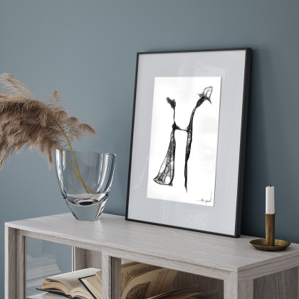 Maja Gajewska - grafika tech. mieszana - Oprawiona grafika - Młoda Para (44) foto #3