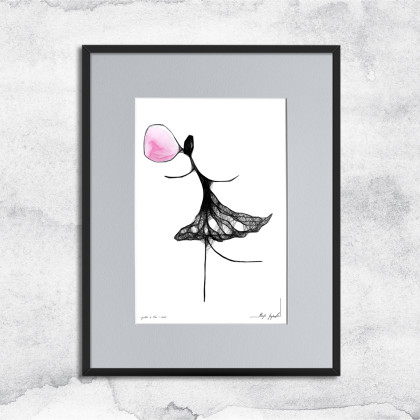 Oprawiona grafika - guma balonowa (119), Maja Gajewska, grafika tech. mieszana