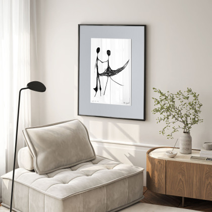 Maja Gajewska - grafika tech. mieszana - Oprawiona grafika - Para (86) foto #3