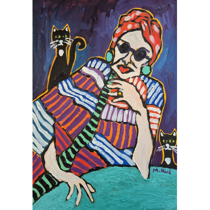 tam gdzie czuwają koty, Marlena Kuć, obrazy olejne