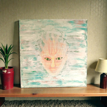 Wynurzenie z głębi, 30x30 cm, akryl, Damian Gmiterek, obrazy akryl