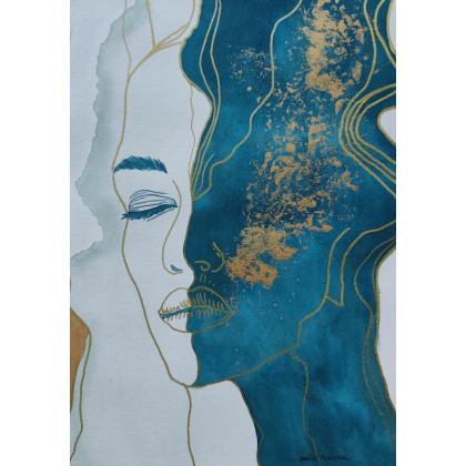 Beata Rudecka - obrazy akwarela - Akwarela Akwarelka Obraz pt: Złoty oddech. foto #2