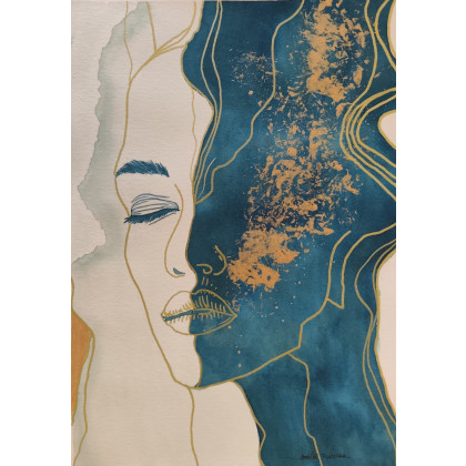 Beata Rudecka - obrazy akwarela - Akwarela Akwarelka Obraz pt: Złoty oddech. foto #4