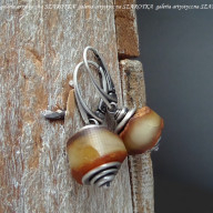 PANCAKES kolczyki z bursztynu i srebra