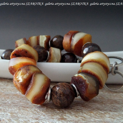 szarotka - bransoletki - PANCAKES bransoletka z bursztynu i srebra foto #1