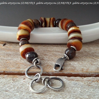 szarotka - bransoletki - PANCAKES bransoletka z bursztynu i srebra foto #2