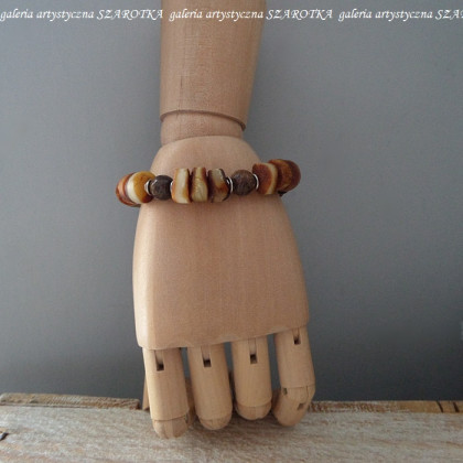 szarotka - bransoletki - PANCAKES bransoletka z bursztynu i srebra foto #3