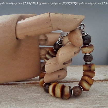 szarotka - bransoletki - PANCAKES bransoletka z bursztynu i srebra foto #4